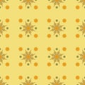 Vector Seamles Geometric Yellow Flower Pattern