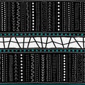 Vector seamless aboriginal pattern including ethnic Australian motive with typical elements on black background Royalty Free Stock Photo