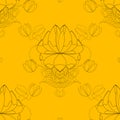 Vector seamless abstract blossom pattern, paper