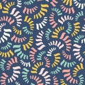 Vector seamless abstract pattern. Colorful spirals or threads Royalty Free Stock Photo