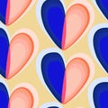 Vector seamless abstract pattern iwth decorative colorful hearts Royalty Free Stock Photo