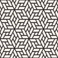 Vector seamless pattern. Modern stylish lattice texture. Repeating geometric background. Cubes with mosaic faces.