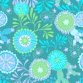 Vector seamless abstract pattern for patchwork, underwater theme. Royalty Free Stock Photo