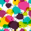 Vector seamless abstract pattern, watercolor splashes, blots