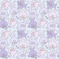 Vector seamless animal patterns, Seal . Cartoon children`s fabric, Wallpaper, book cover Royalty Free Stock Photo