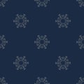 Vector seamless arabic pattern with rounded elements. Navy blue background.
