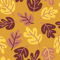 Vector seamless Autumn pattern of fall leaves Royalty Free Stock Photo