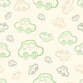 Vector seamless baby boy pattern background. Boyish wallpaper. Royalty Free Stock Photo