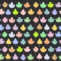 Vector seamless background with autumn maple leaves for fashion textile or web background.green yellow orange blue pink purple ne Royalty Free Stock Photo