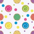 Vector seamless background with colorful cupcakes
