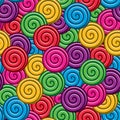 Vector seamless background with colorful lollipop candies