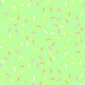 Vector Seamless background with green donut glaze. Decorative bright sprinkles texture pattern design Royalty Free Stock Photo