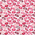 Vector seamless background. lips hand drawn prints. Royalty Free Stock Photo