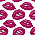 Vector seamless background. lips prints Royalty Free Stock Photo