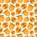 Vector seamless background with peaches on a white background. Seamless pattern texture design Royalty Free Stock Photo