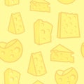 Vector Seamless Background with Porous Cheese