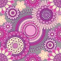 Vector seamless background. Saturated bright abstract flowers for textile design, beautiful greeting cards and wrapping