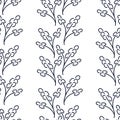 Vector seamless background. Stylized branches of Muscari flowers. classic design