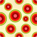 Vector seamless background with watermelon slices Royalty Free Stock Photo