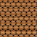 Vector Seamless Background Of Wooden Barrels