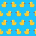 Vector seamless background with yellow rubber duck toy Royalty Free Stock Photo