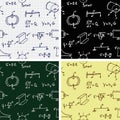 Vector Seamless Backgrounds with Formulas and Curves Pattern Royalty Free Stock Photo