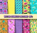 Vector Seamless Backgrounds 80s, 90s Royalty Free Stock Photo