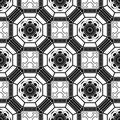 Vector seamless black vintage ornamental pattern on white background Royalty Free Stock Photo