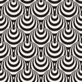 Vector Seamless Black And White Concentric Circles Optical Illusion Pattern Royalty Free Stock Photo