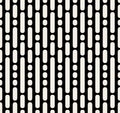 Vector Seamless Black And White Dashed Parallel Vertical Lines and Dots Pattern