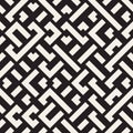 Vector Seamless Black and White Diagonal Maze Lines Geometric Pattern