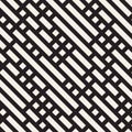 Vector Seamless Black And White Diagonal Rectangle Lines Pattern Royalty Free Stock Photo