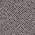 Vector Seamless Black and White Distorted Rectangle Mosaic Grid Pattern