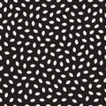 Vector Seamless Black and White Ellipse Shape Jumble Pattern Royalty Free Stock Photo