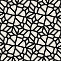 Vector Seamless Black And White Floral Lace Line Tiling Pattern Royalty Free Stock Photo
