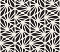 Vector Seamless Black and White Floral Organic Triangle Lines Hexagonal Geometric Pattern Royalty Free Stock Photo