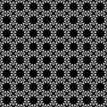 Vector Seamless Black and White Geometric flower Pattern Background. Royalty Free Stock Photo