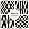Vector Seamless Black And White Geometric Pattern Collection Royalty Free Stock Photo