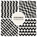 Vector Seamless Black And White Geometric Pattern Collection Royalty Free Stock Photo