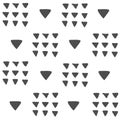 Vector seamless black and white geometric pattern of hand drawn big and small triangles. Black pattern on a white background. For Royalty Free Stock Photo