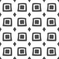 Vector seamless black and white geometric pattern of hand-drawn squares and rhombuses. For decor, textile, fabric, carpet, Royalty Free Stock Photo