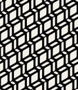 Vector Seamless Black and White Geometric Rounded Rectangle Diagonal Lines Royalty Free Stock Photo