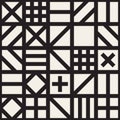 Vector Seamless Black & White Geometric Square Irregular Tiling Fachwerk Stile Pattern