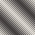 Vector Seamless Black and White Halftone Diagonal Stripes Pattern