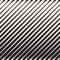 Vector Seamless Black and White Halftone Diagonal Stripes Pattern Royalty Free Stock Photo