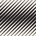 Vector Seamless Black and White Halftone Diagonal Stripes Pattern