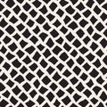 Vector Seamless Black and White Hand Drawn Diagonal Rectangles Lines Pattern