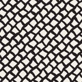 Vector Seamless Black and White Hand Drawn Diagonal Rectangles Lines Pattern