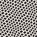 Vector Seamless Black and White Hand Drawn Diagonal Rectangles Lines Pattern