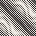Vector seamless black and white hand drawn diagonal wavy lines pattern. Abstract freehand background design Royalty Free Stock Photo